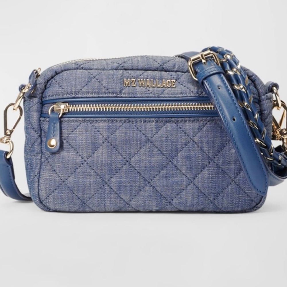 NWT MZ Wallace true denim mini quilted Crosby